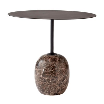 &Tradition LN9 Lato Oval Side Table, Warm Black/Emparador Marble