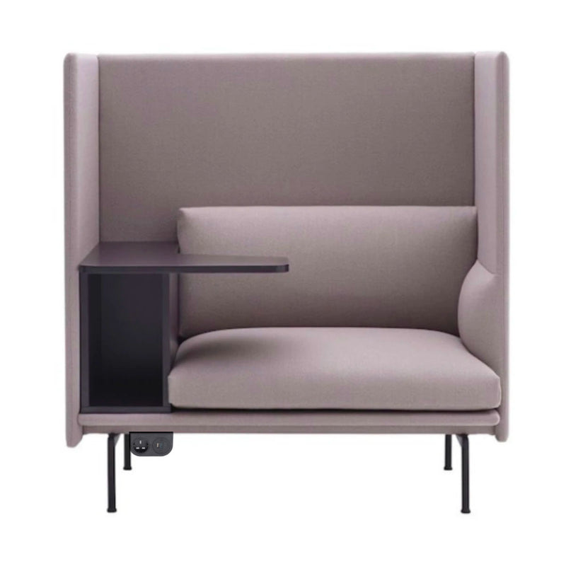 Muuto Outline Sofa Highback Left, BlackBase w105xd78xh115cm