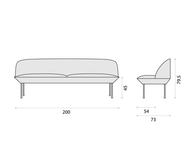Muuto Oslo sofa 3-seater, fiord151/dark grey