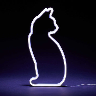 Mustard Cat Neon LED Light, Upright