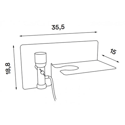 Northern Sunday Wall shelf & lamp, black