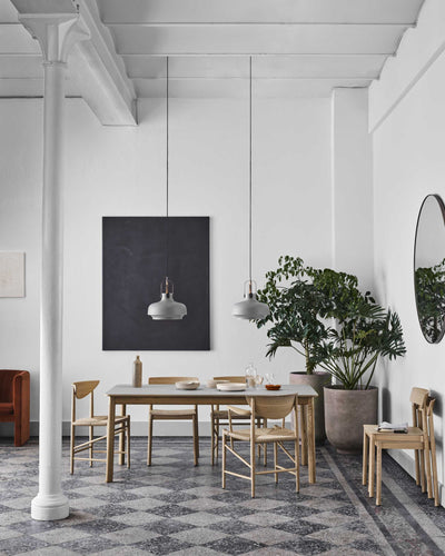 &Tradition HW1 Patch Extendable Table, Oiled Oak w. Beige Arizona 0748 Fenix Nano Laminate & Brass (180x90cm)