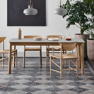 &Tradition HW1 Patch Extendable Table, Oiled Oak w. Beige Arizona 0748 Fenix Nano Laminate & Brass (180x90cm)