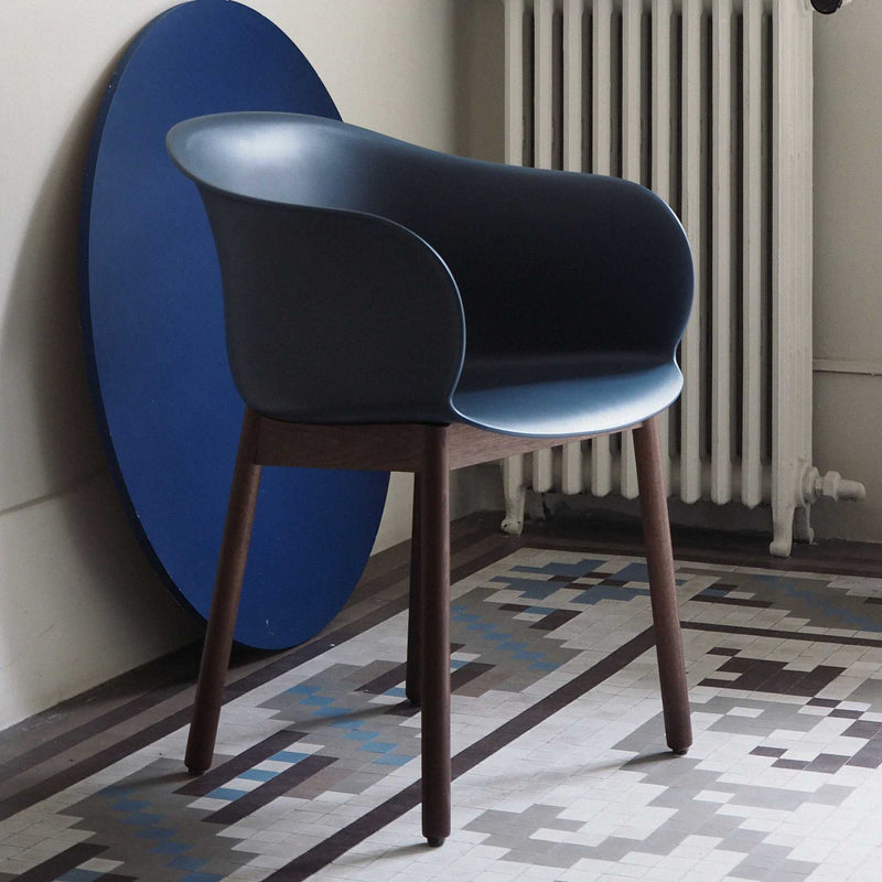 &Tradition JH30 Elefy Chair, Midnight Blue/Walnut