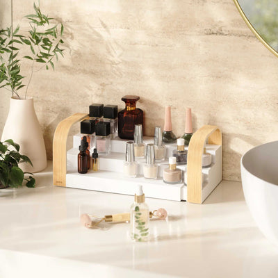 Umbra Bellwood Three-Tier Spice Shelf, White/Natural