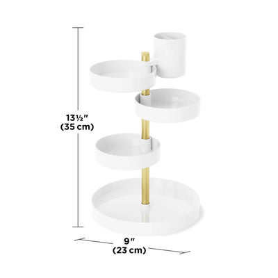 Umbra Pirouette Organizer, White/Brass