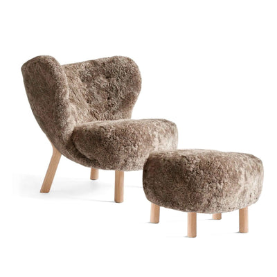 &Tradition VB1 Little Petra lounge chair, Sahara Sheepskin/white oak