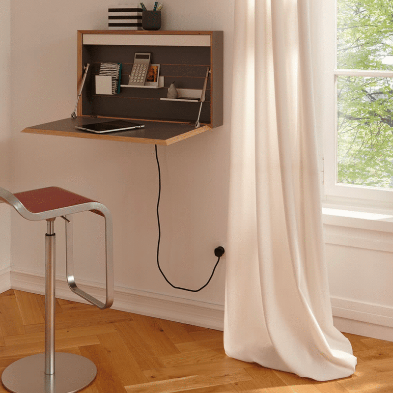 Mueller FLATBOX wall desk, anthracite (build-in led + 1 socket + 2 usb-port)