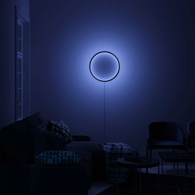 Noxu Design Chūkū Ring wall lamp (50cmø), black