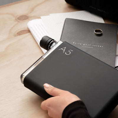 Memobottle A5 silicone sleeve, Black ink