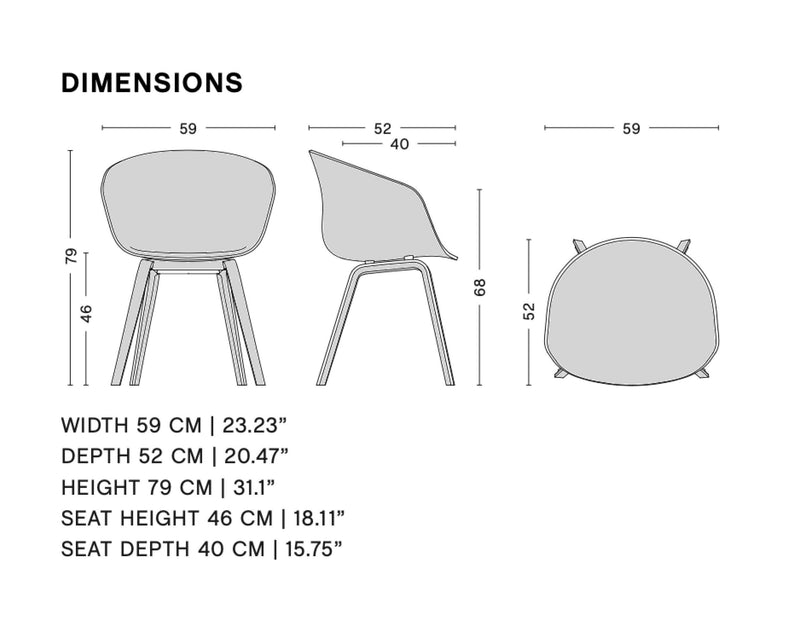 Hay About A Chair AAC23, sierra leather sl1001/black stained oak