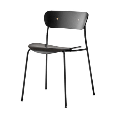 &Tradition Pavilion AV1 chair, black lacquered oak/black/matt brass
