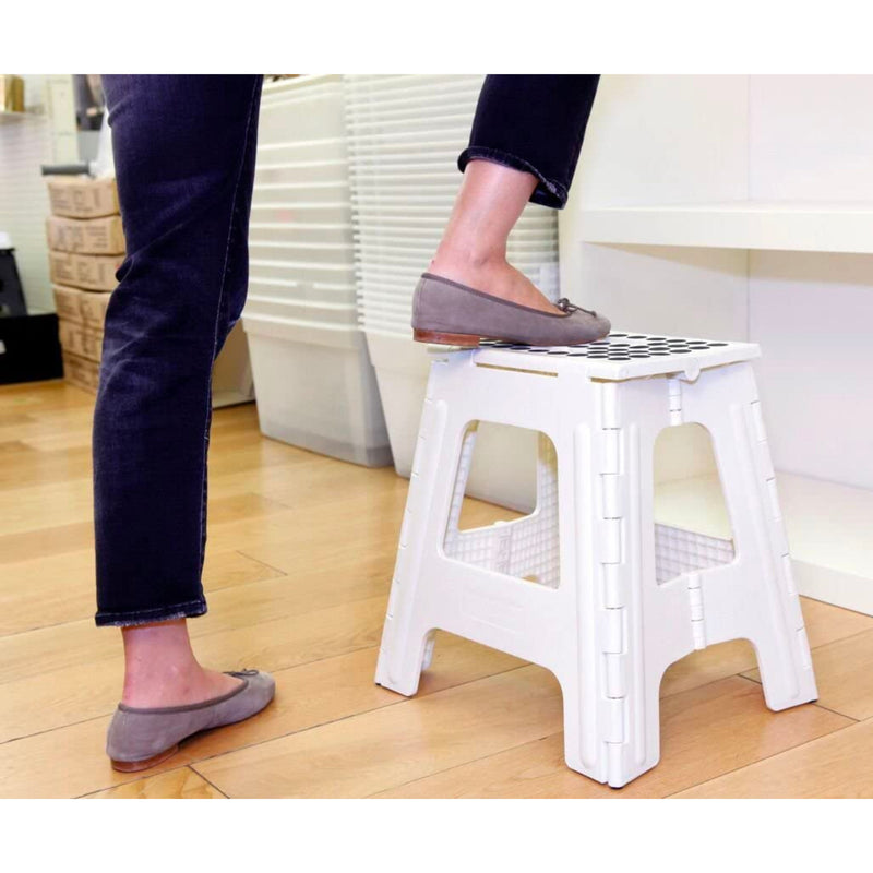 Kikkerland Rhino II Folding Step Stool, White