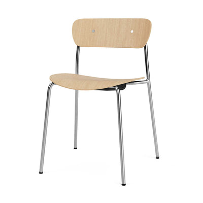 &Tradition AV1 Pavilion Chair, lacquered oak/chrome/chrome