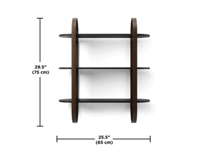 Umbra Bellwood Wall Shelf, black/walnut