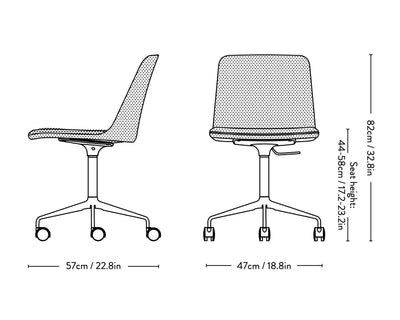 &Tradition HW31 Rely swivel chair, hallingdal 200/black