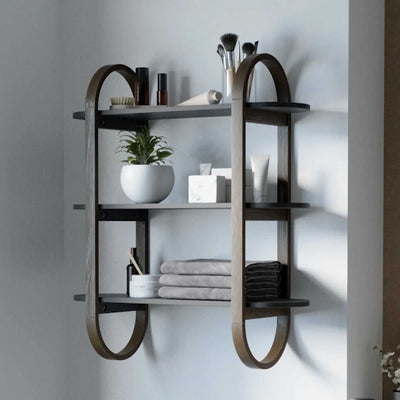 Umbra Bellwood Wall Shelf, black/walnut