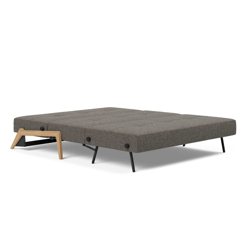 Innovation Living Cubed 160 Wood sofa bed, 216 flashtex dark grey
