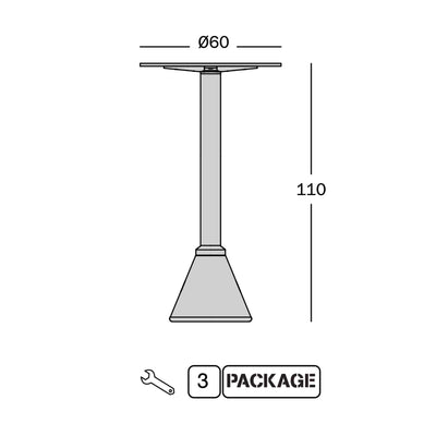 Magis Table One Bistro Alto, natural/black/black
