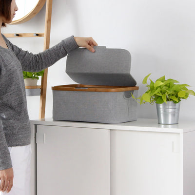 Gudee Akore Storage Box with Lid Rectangular, Grey