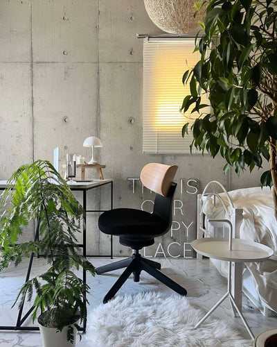 Kokuyo Inglife Office Chair Dark Plywood Back, black