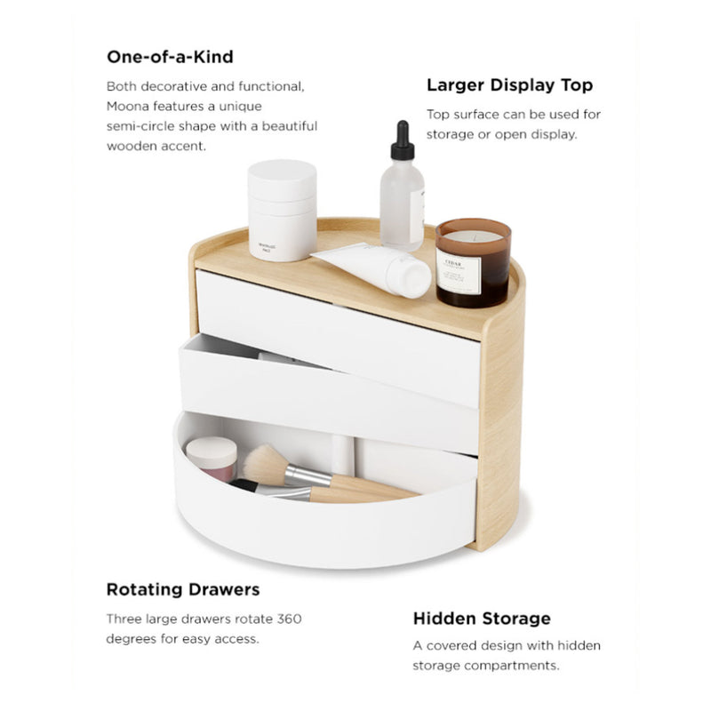 Umbra Moona Storage Box , White/Natural