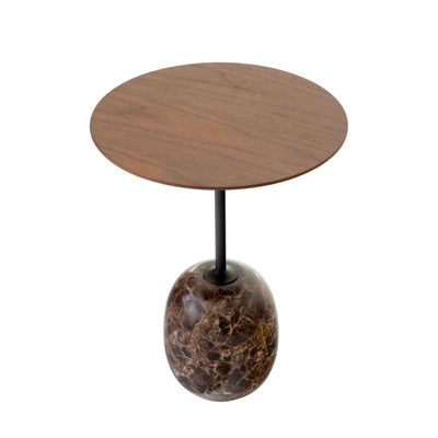 &Tradition LN8 Lato side table, lacquered walnut/emperador marble (Ø40xH50cm)