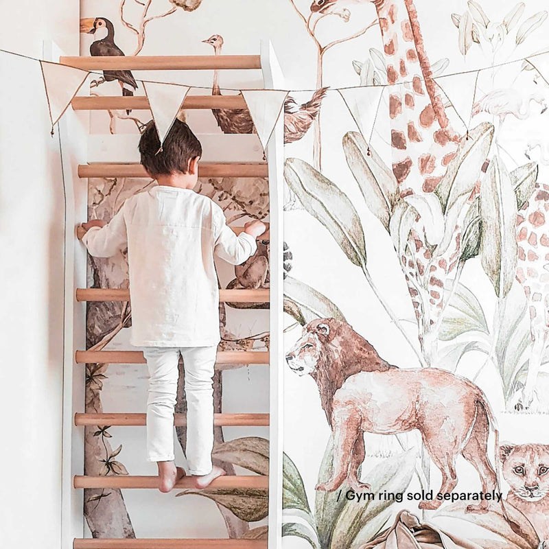 Fitwood Upplyft Mini wall bars, white/birch (190cm)