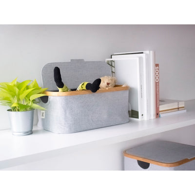 Gudee Akore Storage Box with Lid Rectangular, Grey