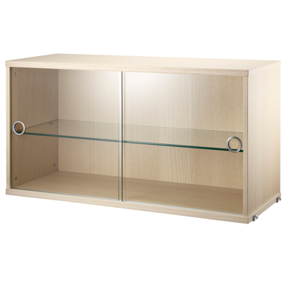String Display Cabinet with Sliding Glass Doors W78xD30cm