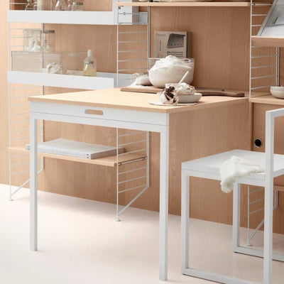 String Folding Table, ash/white