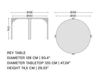 HAY Rey Dining table w. chairs for 4