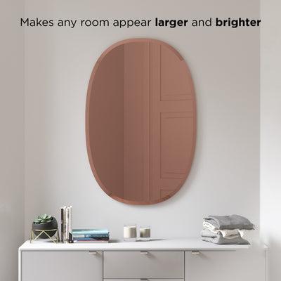 Umbra Hub beveled oval wall mirror, copper