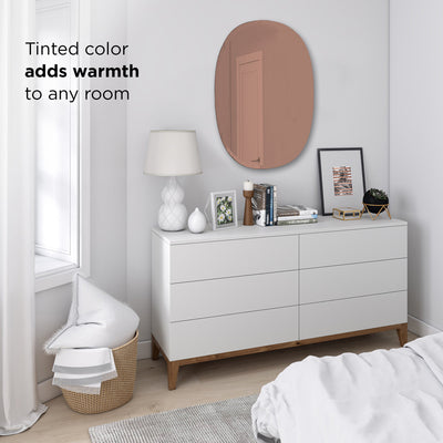 Umbra Hub beveled oval wall mirror, copper