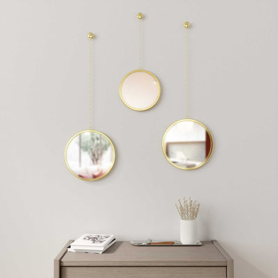 Umbra Dima wall mirror, brass