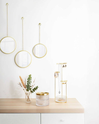 Umbra Dima wall mirror, brass