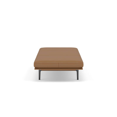 Muuto Outline Daybed Black Base , RefineLeatherCognac w200xd92xh40cm