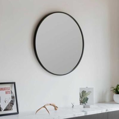 Umbra Hub Beveled Round Mirror, Black (Ø91cm)