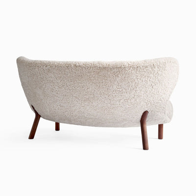 &Tradition VB2 Little Petra 2 Seater Sofa, Sheepskin Moonlight/Walnut w150xd80xh75cm