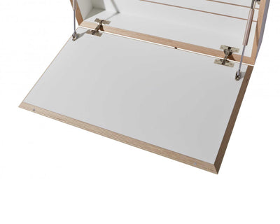 Mueller FLATBOX wall desk, white (build-in led + 1 socket + 2 usb-port)