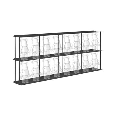 Kriptonite Krossing wall shelf 133x67cm, matt black