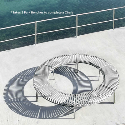 HAY Palissade Park bench (Set of 2), sky grey