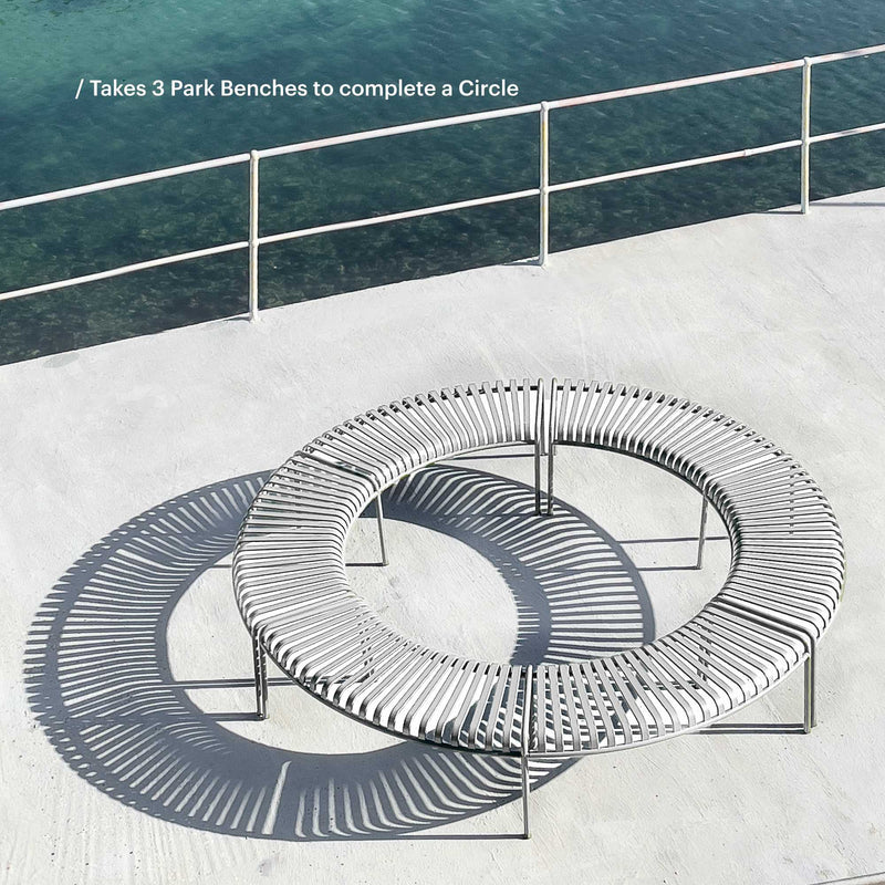 HAY Palissade Park bench (Set of 2), sky grey