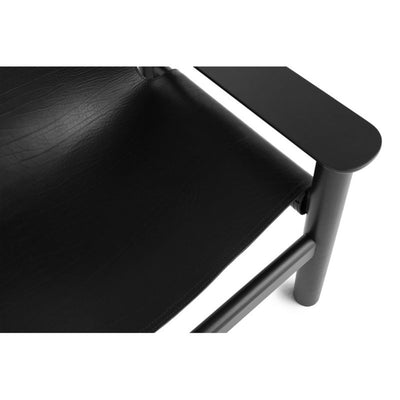 Hay Bernard Lounge Chair , Black Matt Lacquered Oak/Black Leather