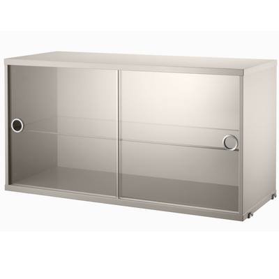 String Display Cabinet with Sliding Glass Doors W78xD30cm