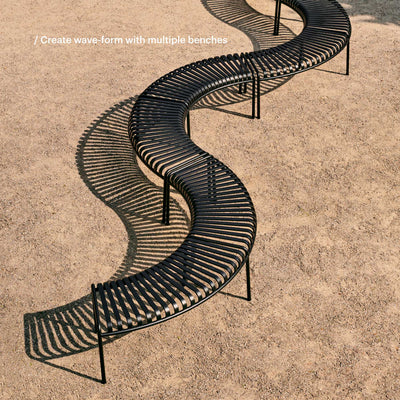 HAY Palissade Park bench (Set of 2), sky grey