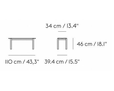 Muuto Linear Wood bench 110, oak