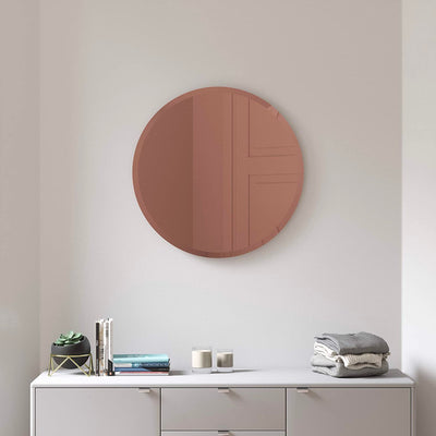 Umbra Hub beveled round wall mirror ø60, copper