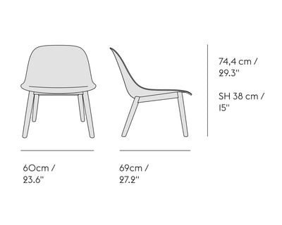 Muuto Fiber lounge chair wood base, black/black