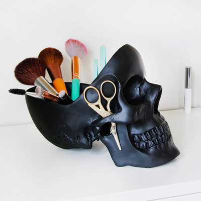 Suck UK Skull Tidy desktop organiser, black